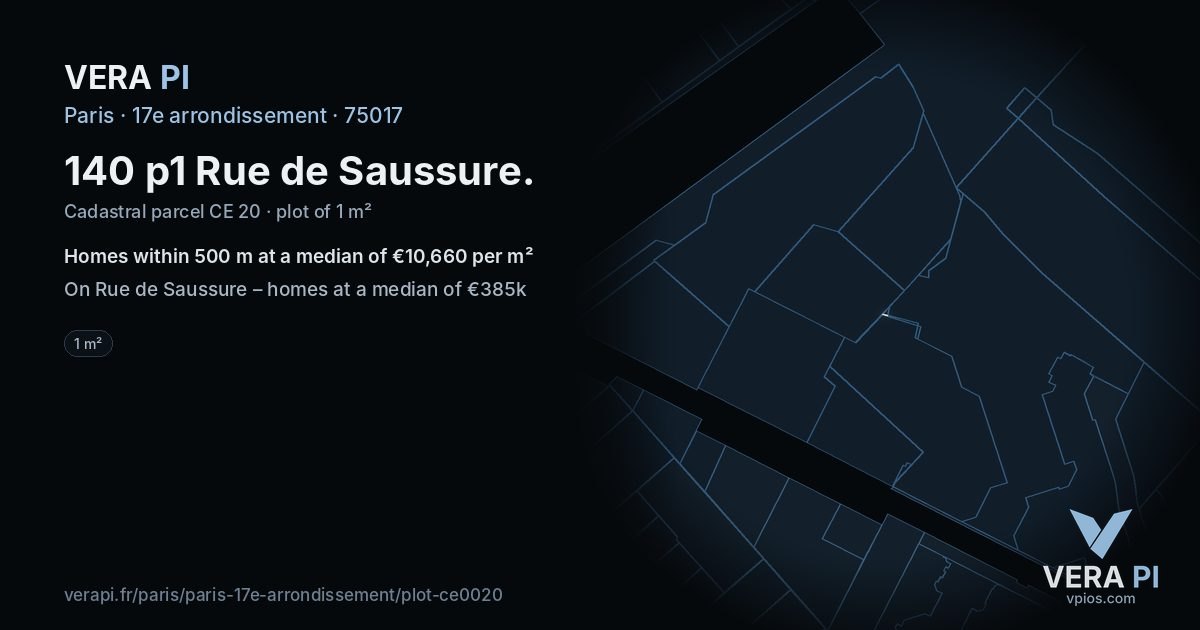 140 p1 Rue de Saussure, 17e arrondissement at night – the plot lit, the parcels around coloured by the prices near them