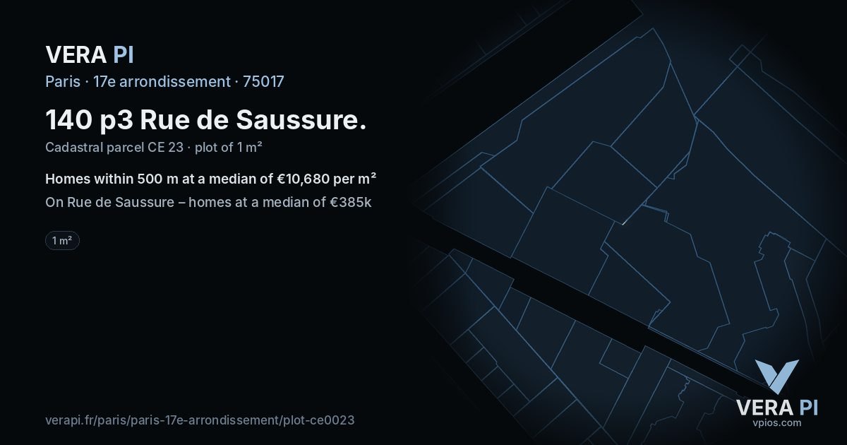 140 p3 Rue de Saussure, 17e arrondissement at night – the plot lit, the parcels around coloured by the prices near them