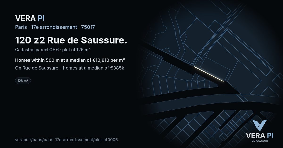 120 z2 Rue de Saussure, 17e arrondissement at night – the plot lit, the parcels around coloured by the prices near them