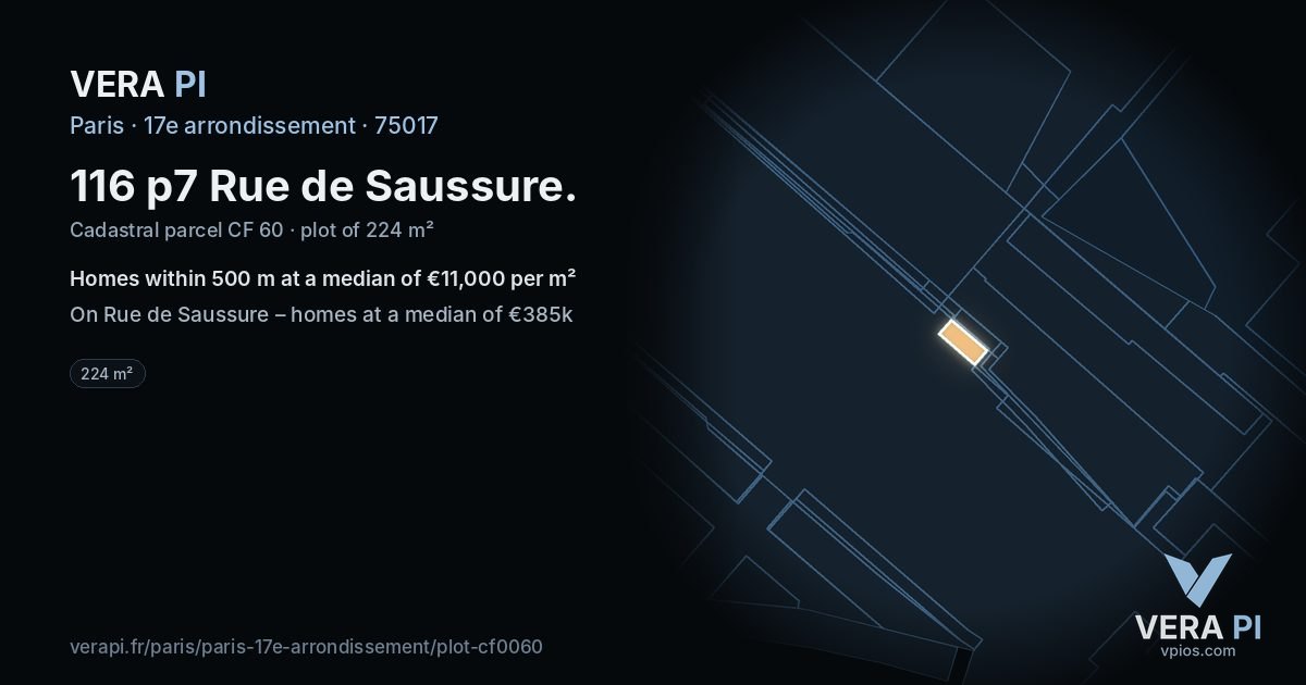 116 p7 Rue de Saussure, 17e arrondissement at night – the plot lit, the parcels around coloured by the prices near them