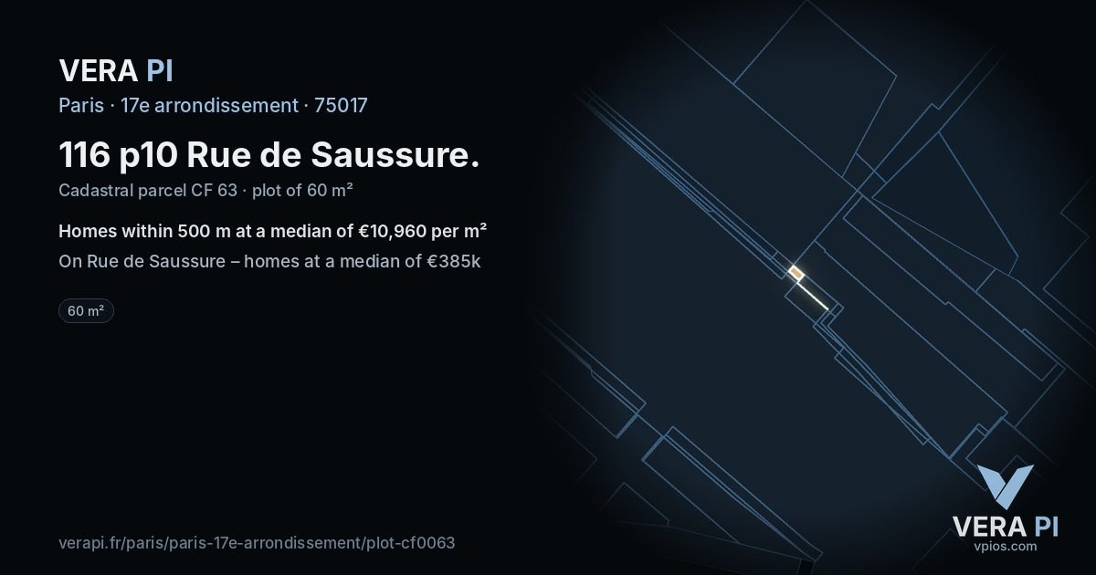 116 p10 Rue de Saussure, 17e arrondissement at night – the plot lit, the parcels around coloured by the prices near them