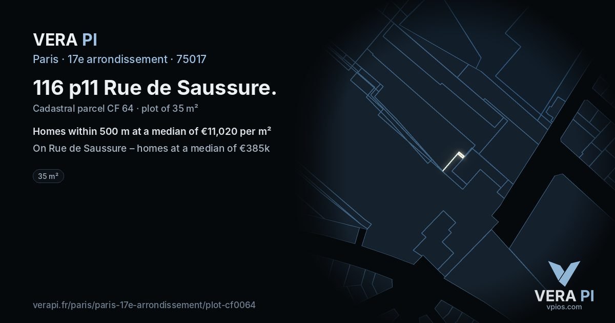 116 p11 Rue de Saussure, 17e arrondissement at night – the plot lit, the parcels around coloured by the prices near them