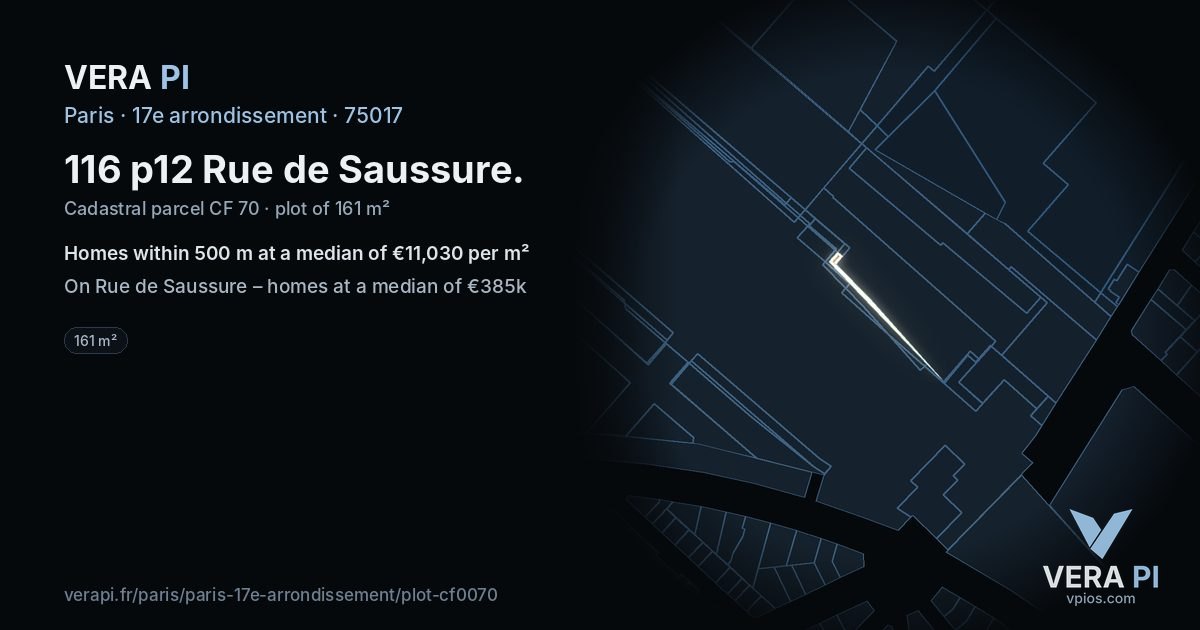 116 p12 Rue de Saussure, 17e arrondissement at night – the plot lit, the parcels around coloured by the prices near them