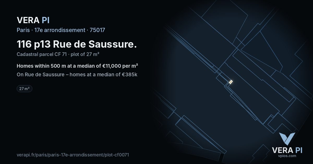 116 p13 Rue de Saussure, 17e arrondissement at night – the plot lit, the parcels around coloured by the prices near them
