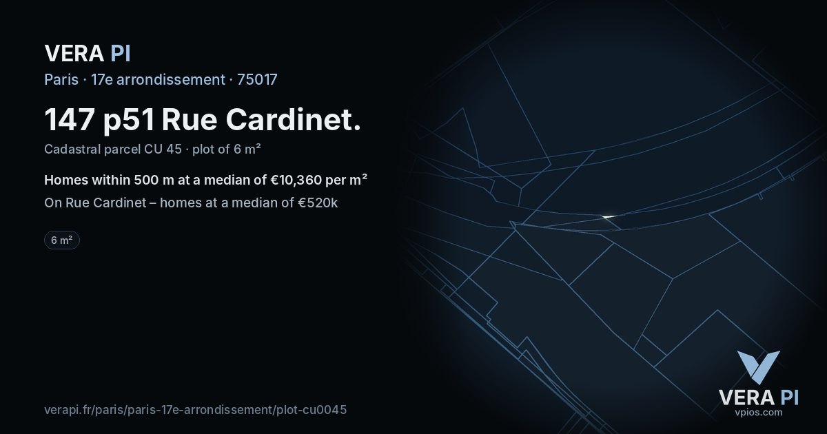 147 p51 Rue Cardinet, 17e arrondissement at night – the plot lit, the parcels around coloured by the prices near them