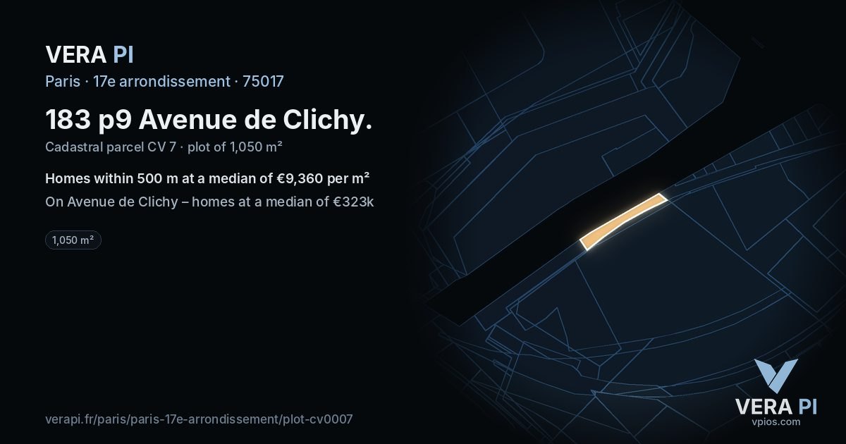 183 p9 Avenue de Clichy, 17e arrondissement at night – the plot lit, the parcels around coloured by the prices near them
