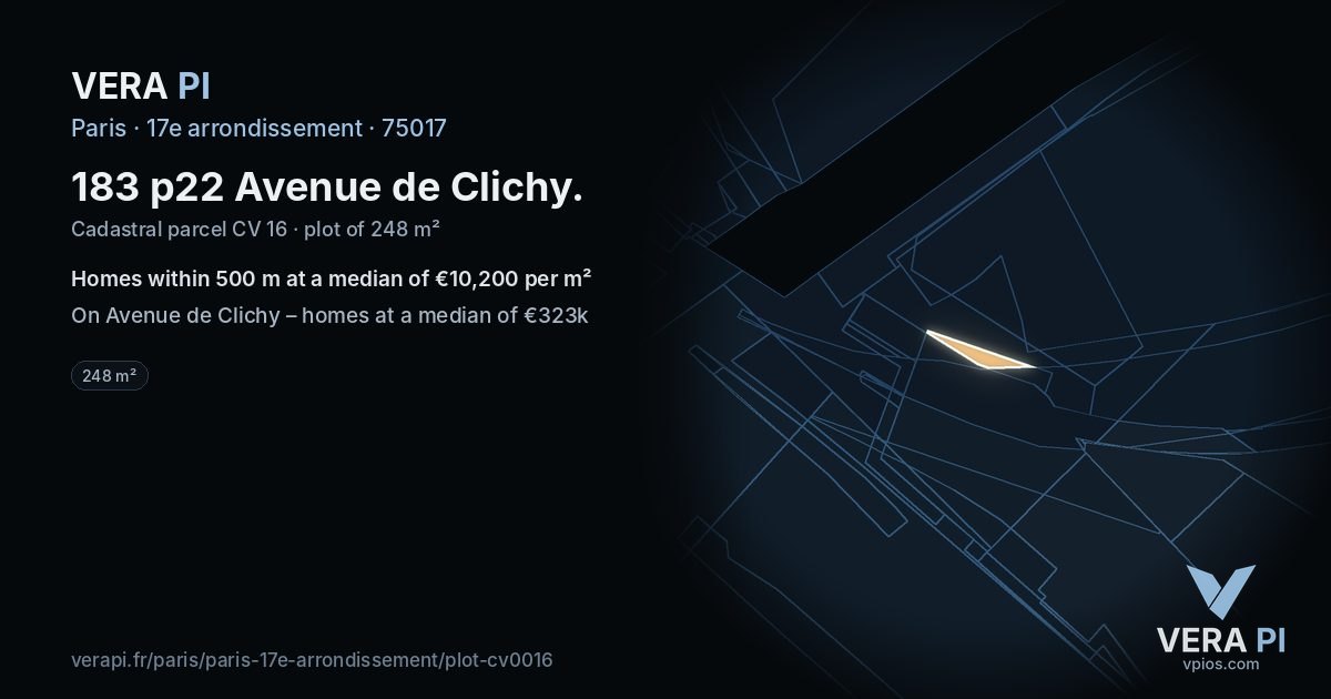 183 p22 Avenue de Clichy, 17e arrondissement at night – the plot lit, the parcels around coloured by the prices near them