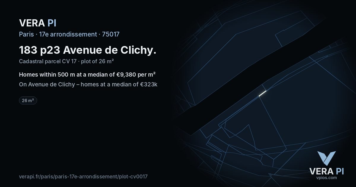 183 p23 Avenue de Clichy, 17e arrondissement at night – the plot lit, the parcels around coloured by the prices near them