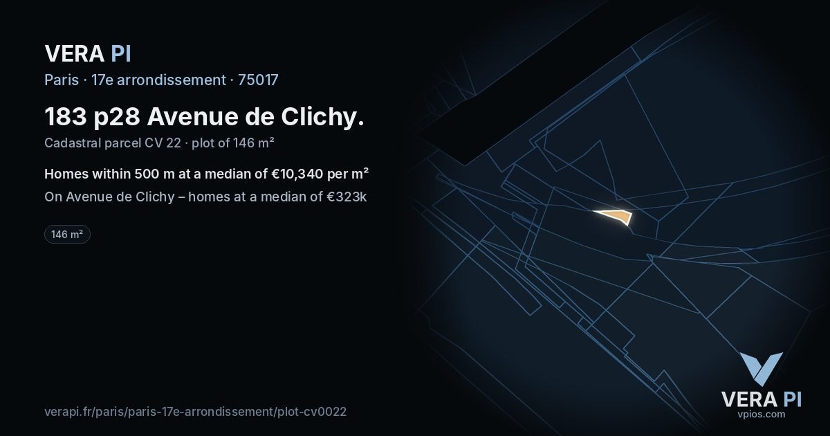 183 p28 Avenue de Clichy, 17e arrondissement at night – the plot lit, the parcels around coloured by the prices near them