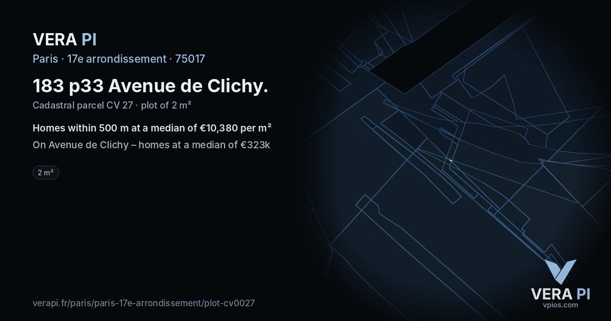 183 p33 Avenue de Clichy, 17e arrondissement at night – the plot lit, the parcels around coloured by the prices near them