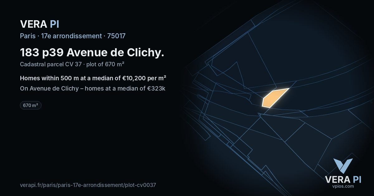 183 p39 Avenue de Clichy, 17e arrondissement at night – the plot lit, the parcels around coloured by the prices near them