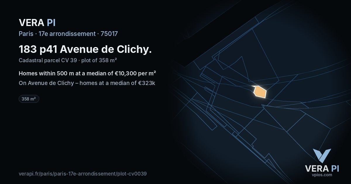 183 p41 Avenue de Clichy, 17e arrondissement at night – the plot lit, the parcels around coloured by the prices near them