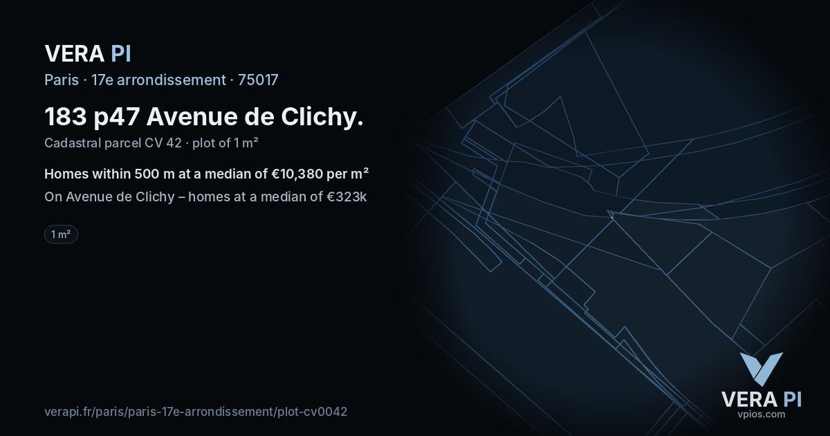 183 p47 Avenue de Clichy, 17e arrondissement at night – the plot lit, the parcels around coloured by the prices near them