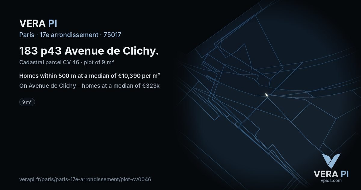 183 p43 Avenue de Clichy, 17e arrondissement at night – the plot lit, the parcels around coloured by the prices near them