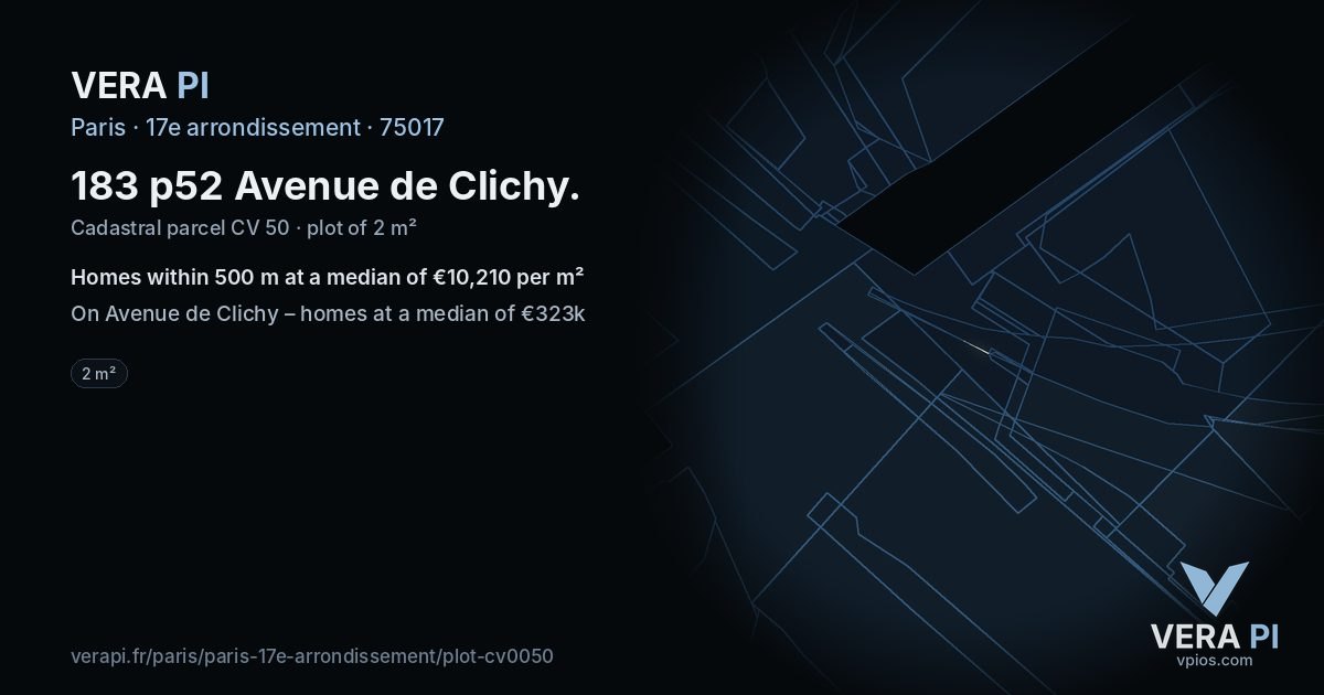 183 p52 Avenue de Clichy, 17e arrondissement at night – the plot lit, the parcels around coloured by the prices near them