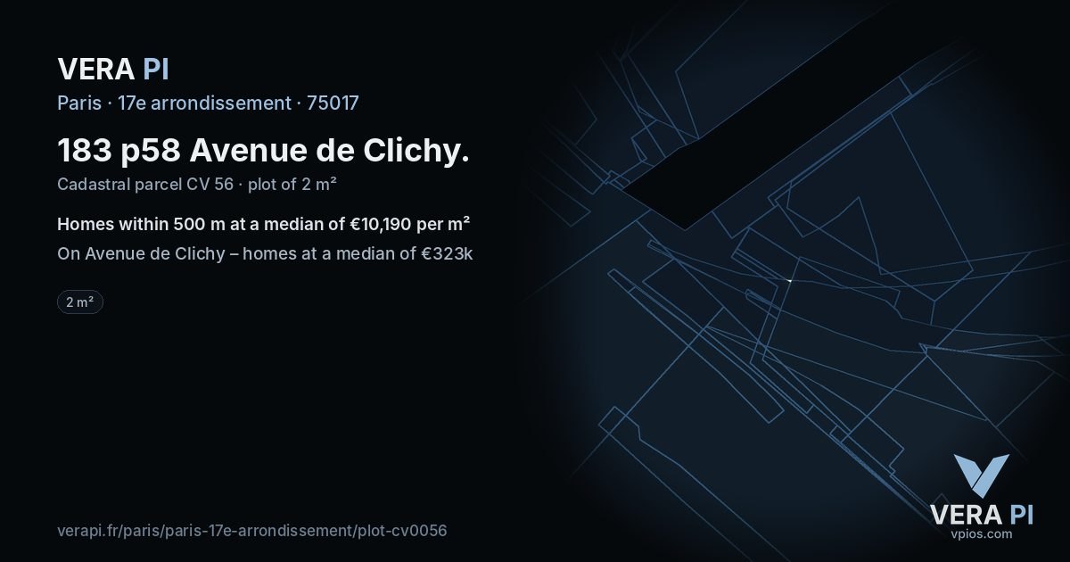 183 p58 Avenue de Clichy, 17e arrondissement at night – the plot lit, the parcels around coloured by the prices near them