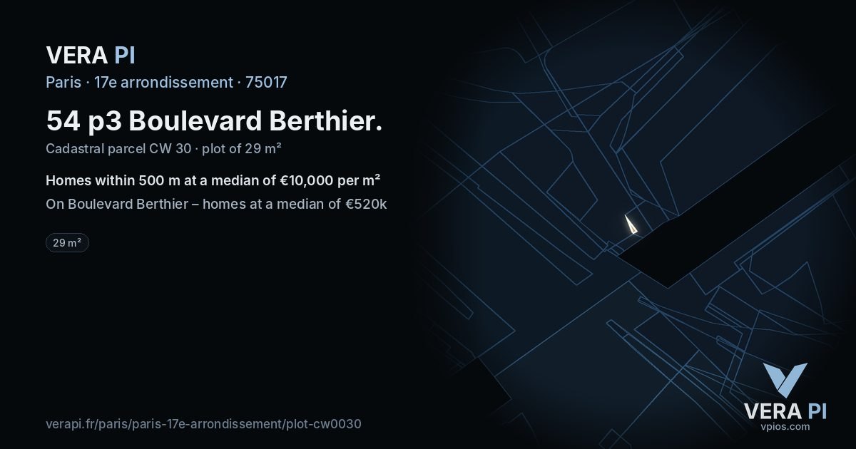 54 p3 Boulevard Berthier, 17e arrondissement at night – the plot lit, the parcels around coloured by the prices near them