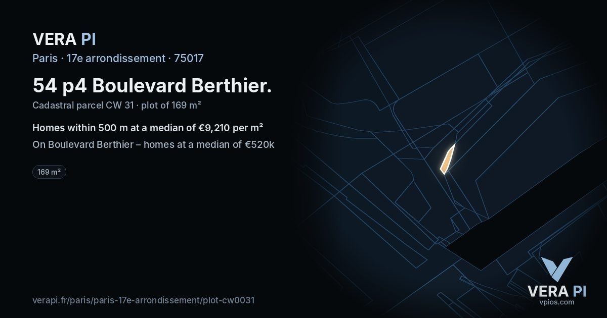 54 p4 Boulevard Berthier, 17e arrondissement at night – the plot lit, the parcels around coloured by the prices near them