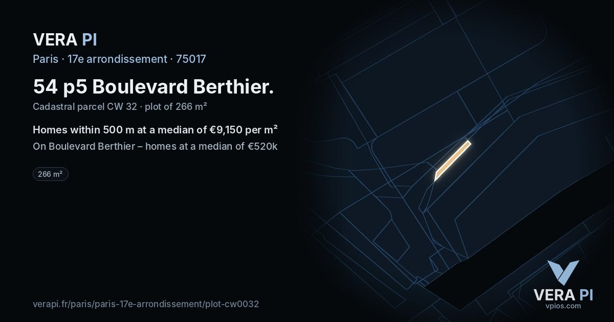 54 p5 Boulevard Berthier, 17e arrondissement at night – the plot lit, the parcels around coloured by the prices near them