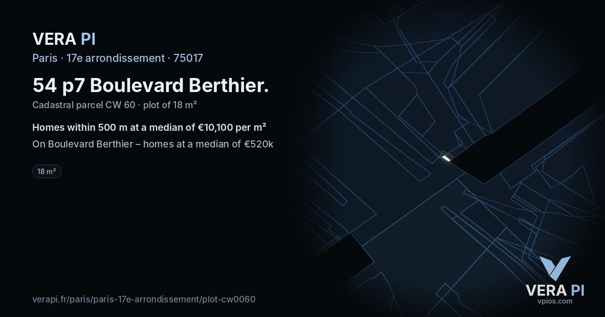 54 p7 Boulevard Berthier, 17e arrondissement at night – the plot lit, the parcels around coloured by the prices near them