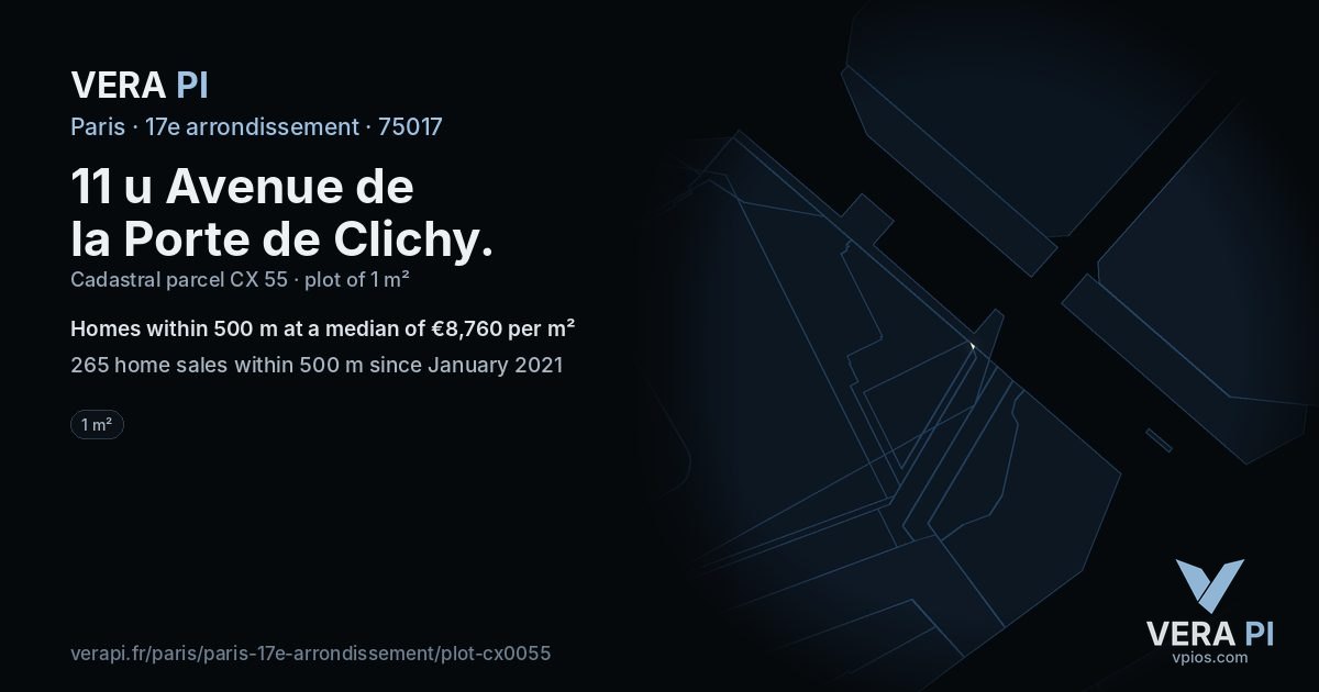 11 u Avenue de la Porte de Clichy, 17e arrondissement at night – the plot lit, the parcels around coloured by the prices near them