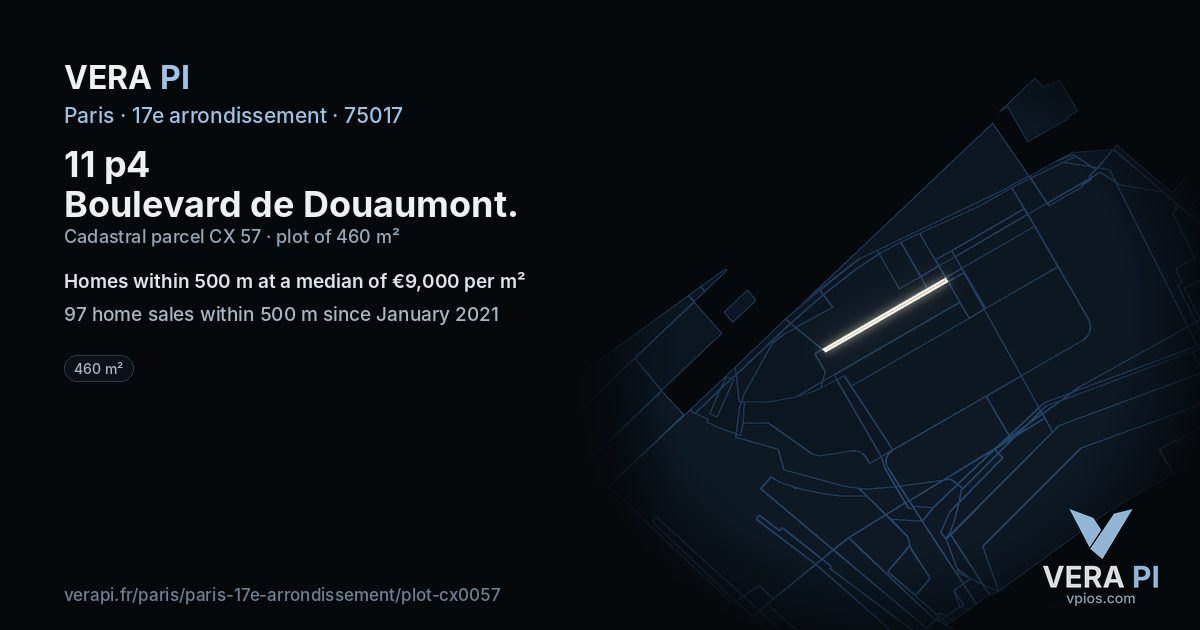 11 p4 Boulevard de Douaumont, 17e arrondissement at night – the plot lit, the parcels around coloured by the prices near them