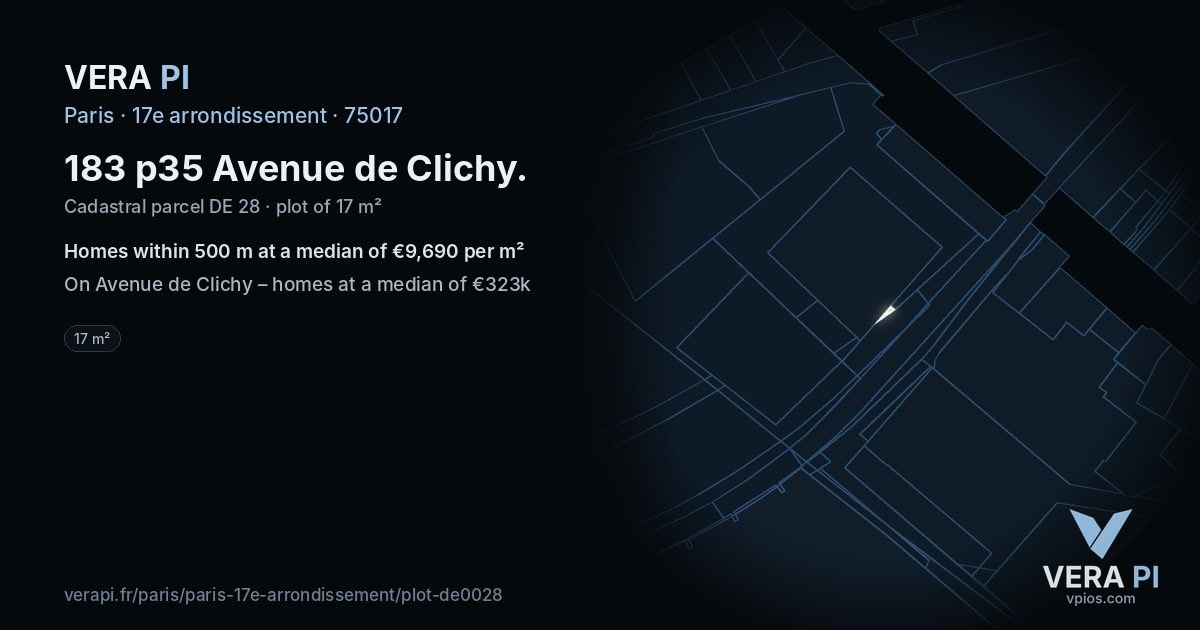 183 p35 Avenue de Clichy, 17e arrondissement at night – the plot lit, the parcels around coloured by the prices near them