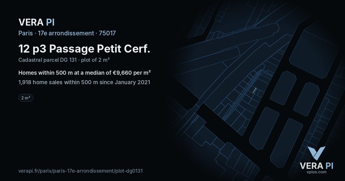 12 p3 Passage Petit Cerf, 17e arrondissement at night – the plot lit, the parcels around coloured by the prices near them