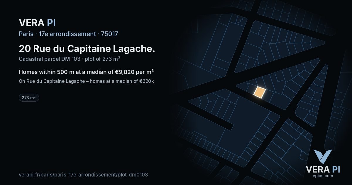 20 Rue du Capitaine Lagache, 17e arrondissement at night – the plot lit, the parcels around coloured by the prices near them