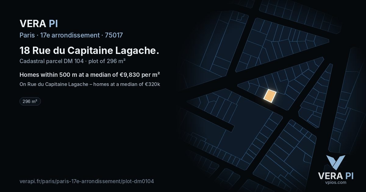 18 Rue du Capitaine Lagache, 17e arrondissement at night – the plot lit, the parcels around coloured by the prices near them