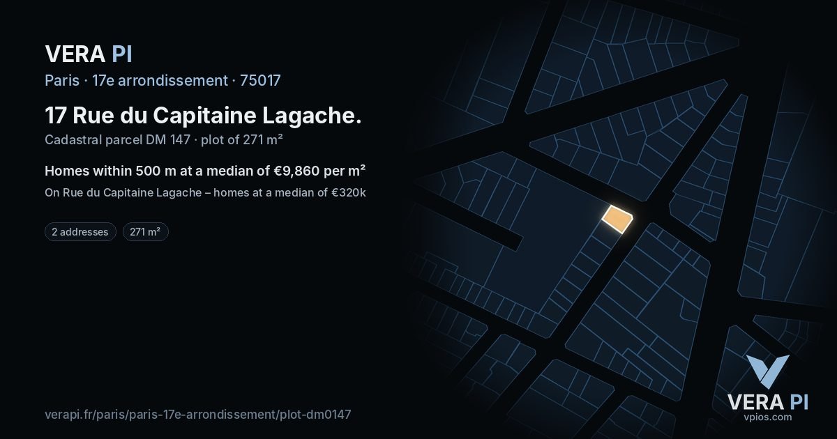 17 Rue du Capitaine Lagache, 17e arrondissement at night – the plot lit, the parcels around coloured by the prices near them
