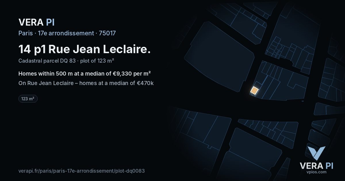 14 p1 Rue Jean Leclaire, 17e arrondissement at night – the plot lit, the parcels around coloured by the prices near them