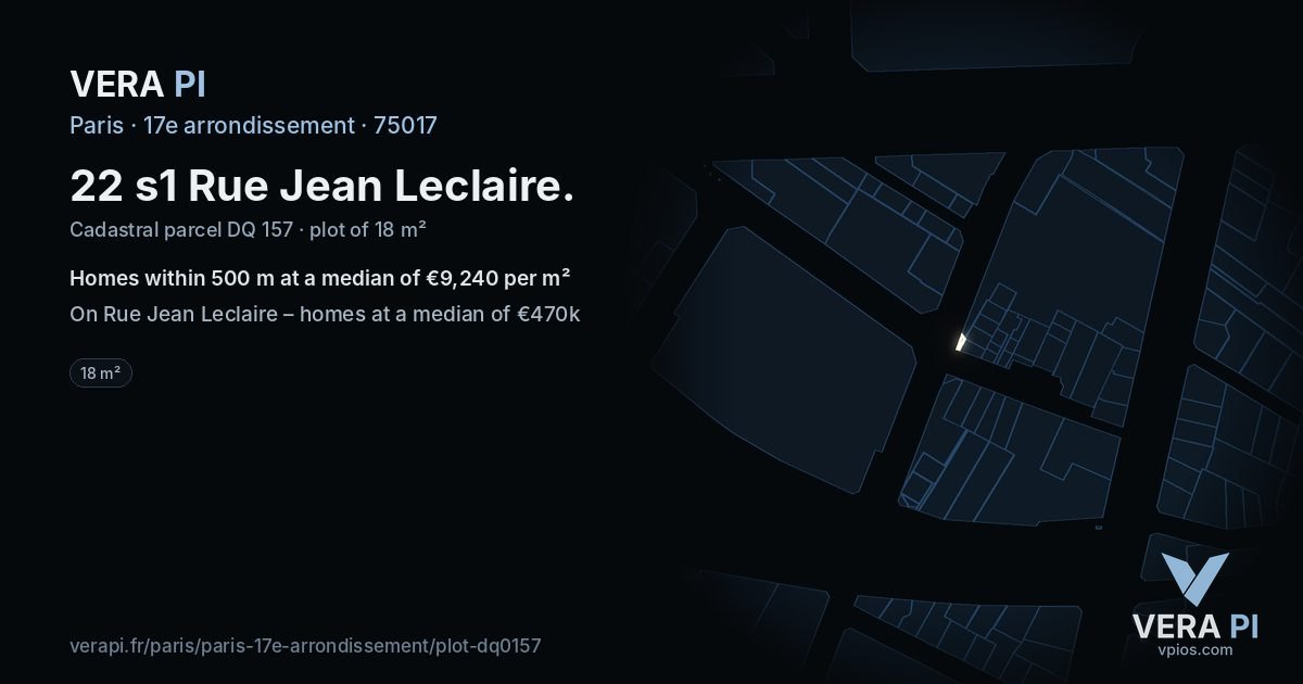 22 s1 Rue Jean Leclaire, 17e arrondissement at night – the plot lit, the parcels around coloured by the prices near them