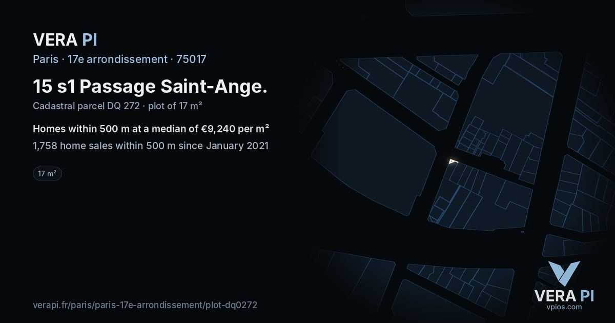 15 s1 Passage Saint-Ange, 17e arrondissement at night – the plot lit, the parcels around coloured by the prices near them