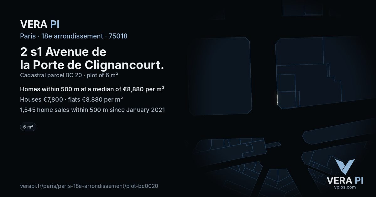 2 s1 Avenue de la Porte de Clignancourt, 18e arrondissement at night – the plot lit, the parcels around coloured by the prices near them
