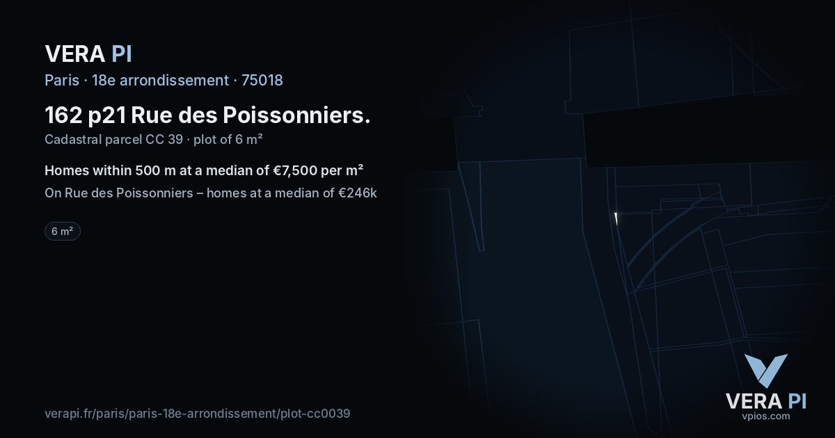 162 p21 Rue des Poissonniers, 18e arrondissement at night – the plot lit, the parcels around coloured by the prices near them