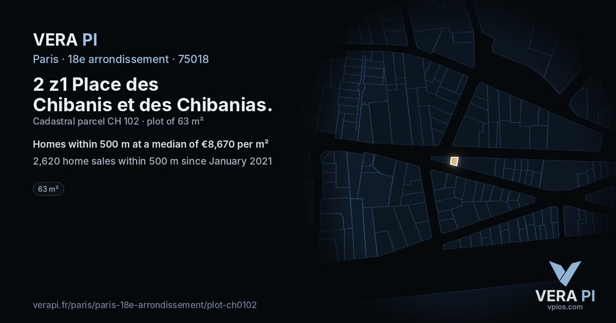 2 z1 Place des Chibanis et des Chibanias, 18e arrondissement at night – the plot lit, the parcels around coloured by the prices near them