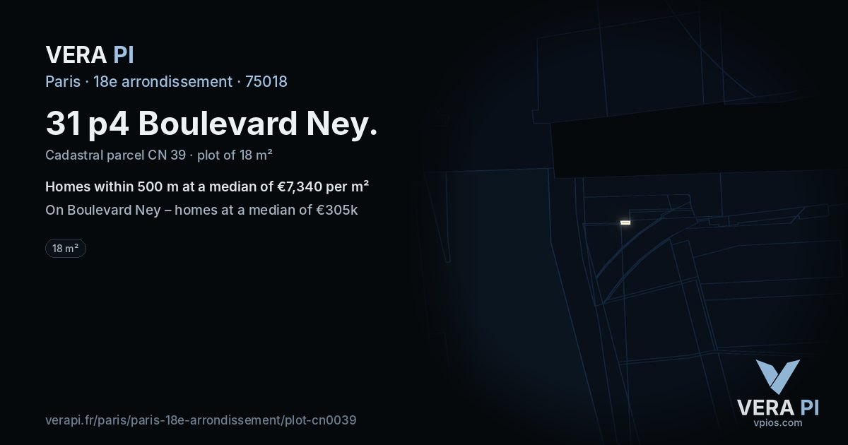 31 p4 Boulevard Ney, 18e arrondissement at night – the plot lit, the parcels around coloured by the prices near them