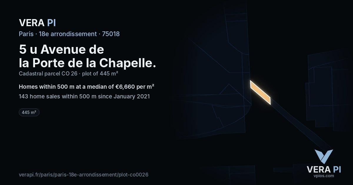 5 u Avenue de la Porte de la Chapelle, 18e arrondissement at night – the plot lit, the parcels around coloured by the prices near them