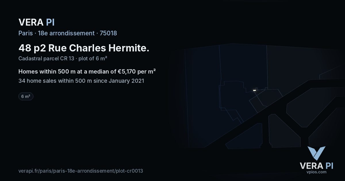 48 p2 Rue Charles Hermite, 18e arrondissement at night – the plot lit, the parcels around coloured by the prices near them