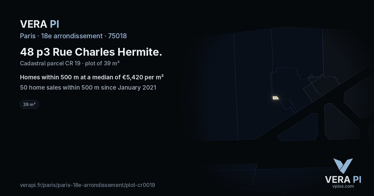 48 p3 Rue Charles Hermite, 18e arrondissement at night – the plot lit, the parcels around coloured by the prices near them