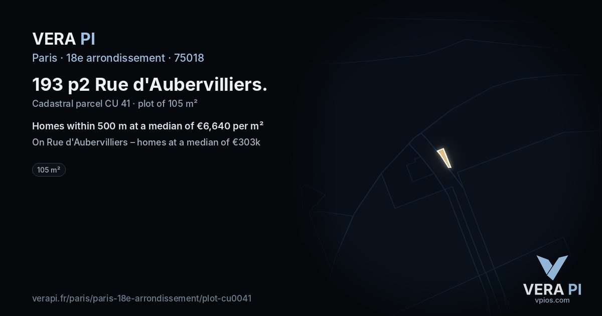 193 p2 Rue d'Aubervilliers, 18e arrondissement at night – the plot lit, the parcels around coloured by the prices near them