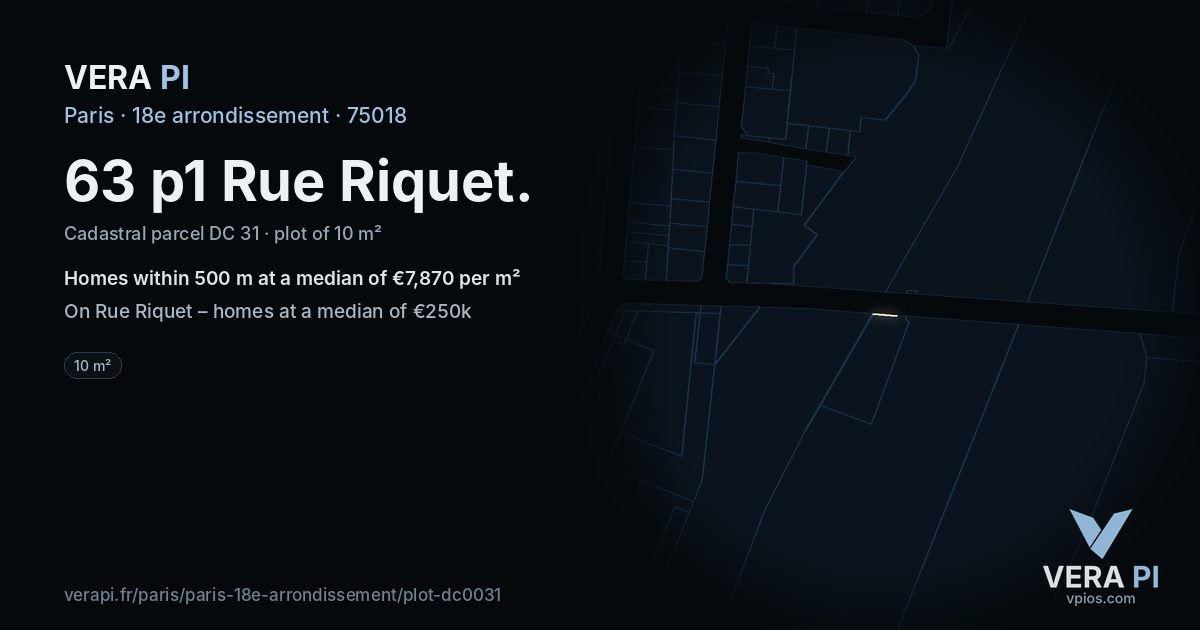63 p1 Rue Riquet, 18e arrondissement at night – the plot lit, the parcels around coloured by the prices near them