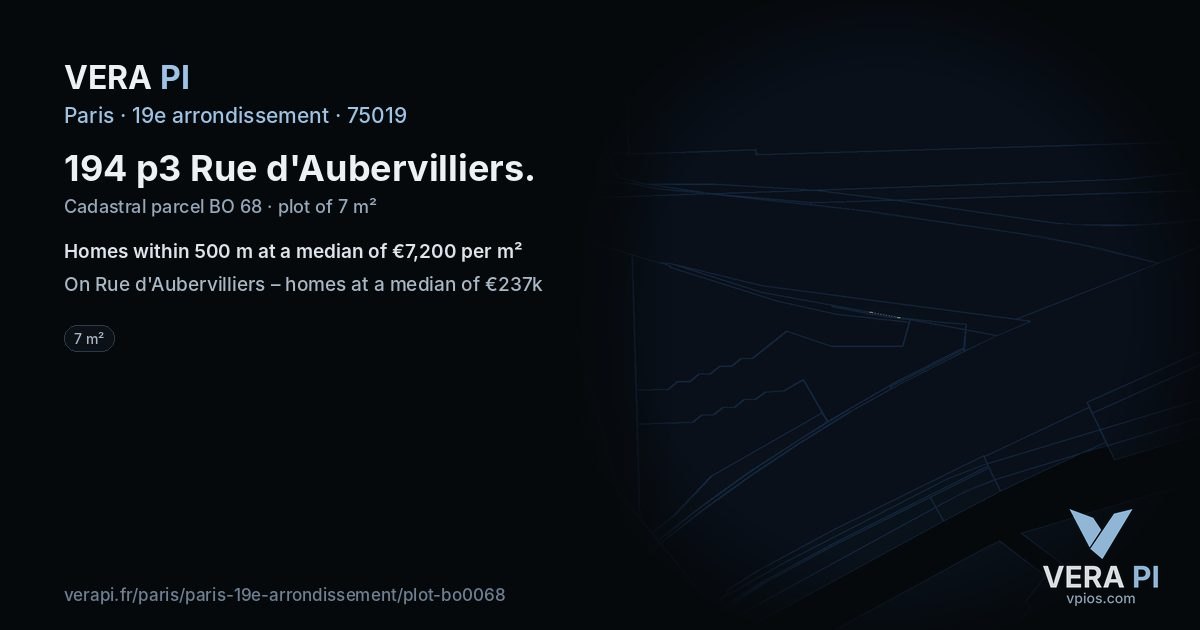 194 p3 Rue d'Aubervilliers, 19e arrondissement at night – the plot lit, the parcels around coloured by the prices near them