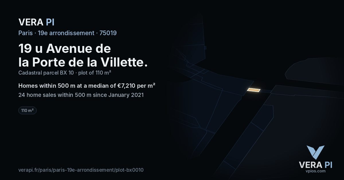 19 u Avenue de la Porte de la Villette, 19e arrondissement at night – the plot lit, the parcels around coloured by the prices near them