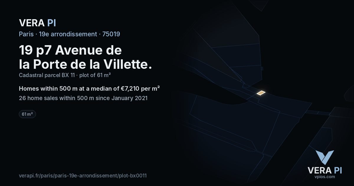 19 p7 Avenue de la Porte de la Villette, 19e arrondissement at night – the plot lit, the parcels around coloured by the prices near them