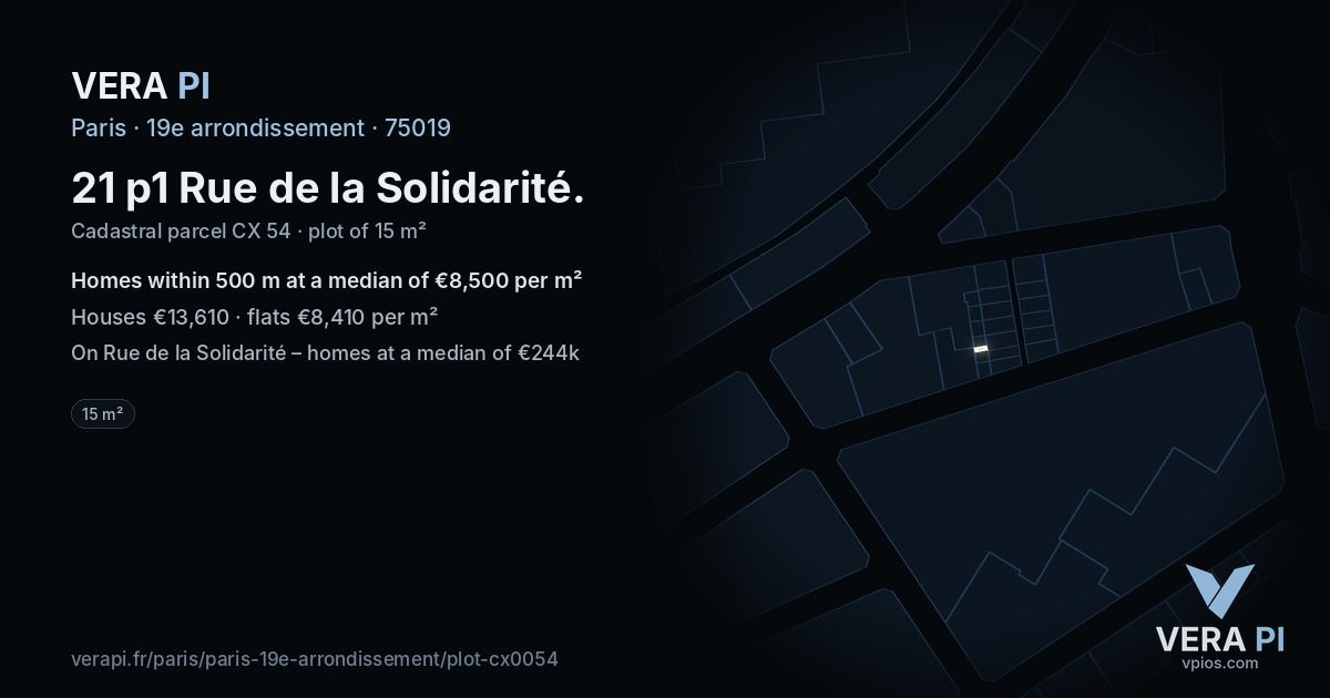21 p1 Rue de la Solidarité, 19e arrondissement at night – the plot lit, the parcels around coloured by the prices near them