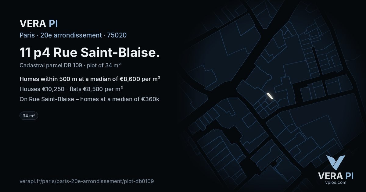 11 p4 Rue Saint-Blaise, 20e arrondissement at night – the plot lit, the parcels around coloured by the prices near them