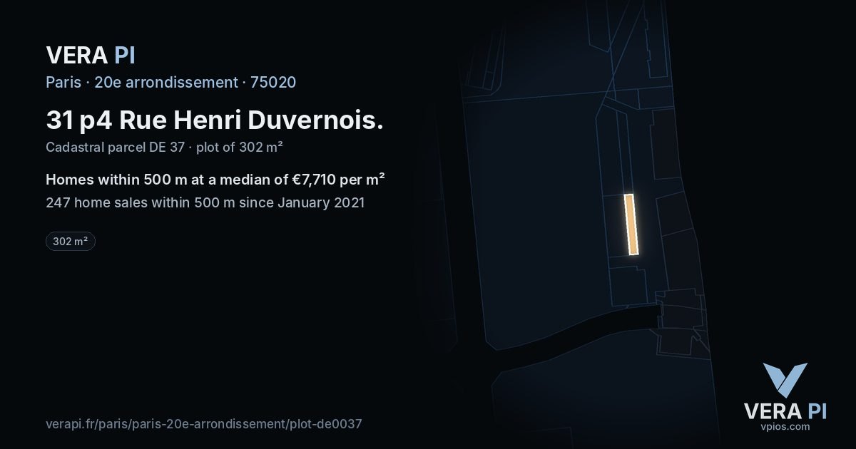 31 p4 Rue Henri Duvernois, 20e arrondissement at night – the plot lit, the parcels around coloured by the prices near them
