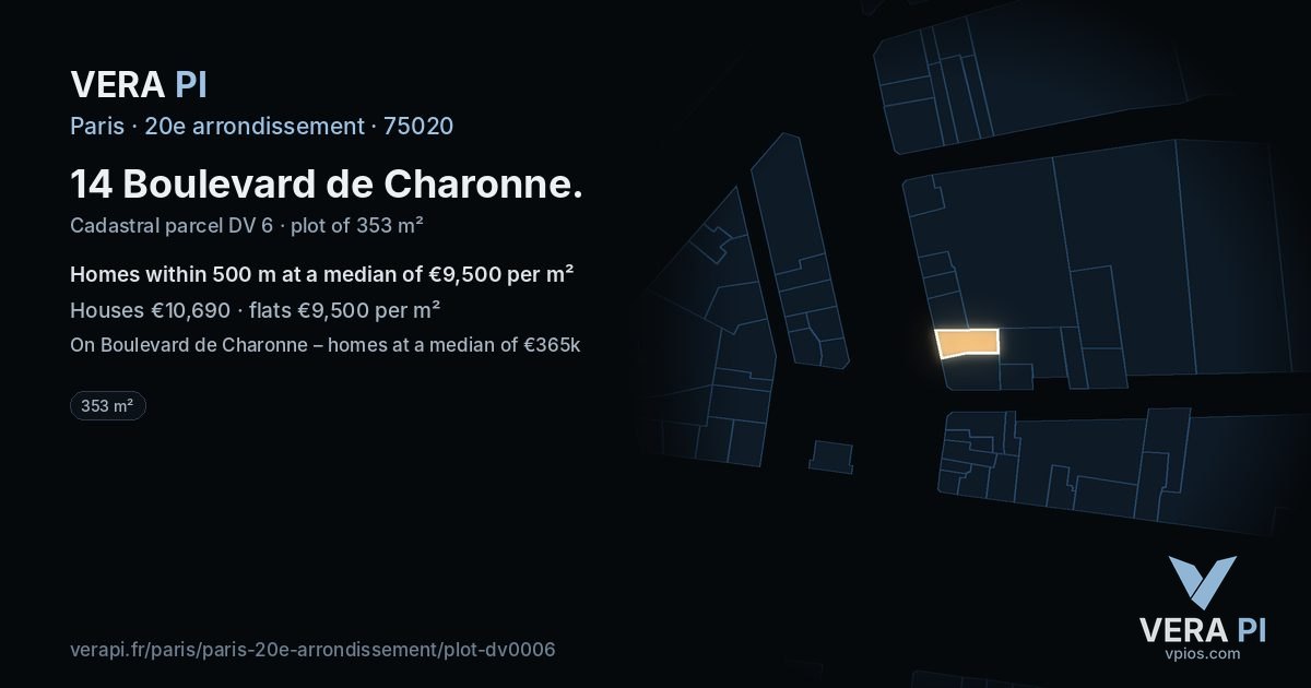 14 Boulevard de Charonne, 20e arrondissement at night – the plot lit, the parcels around coloured by the prices near them